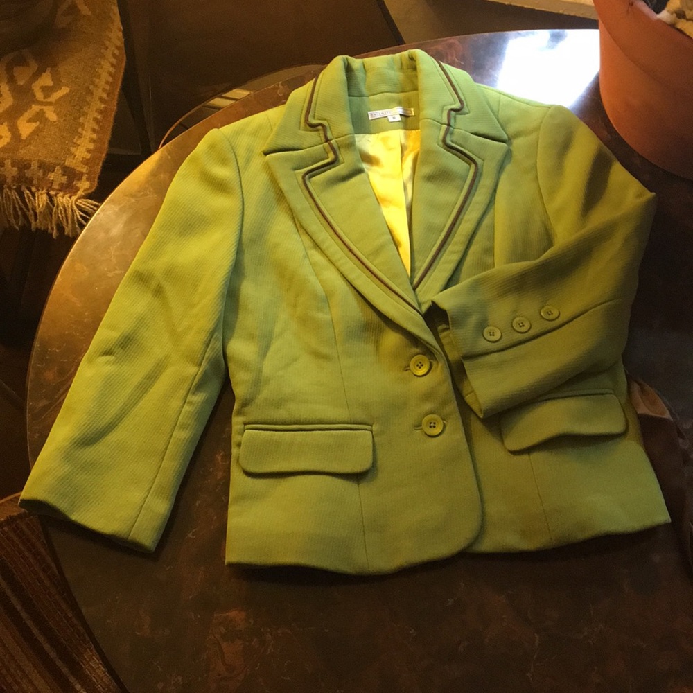 Vintage parameter Blazer Wool Silk Lined3/4 Sleeve